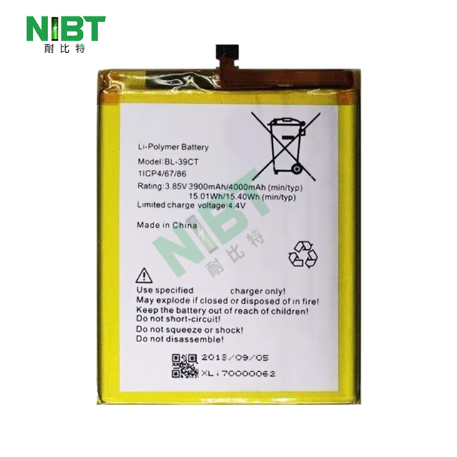 NIBT Wholesale BL-39CT Replacement Lithium Battery 3.8v 3900mAh 15.01Wh Rechargeable Batterie De INfinix Telephone Tecno I7