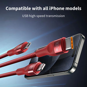 Cable de Carga Rápida 3 en 1 de 100W con Agarre Antideslizante para <span class=keywords><strong>iPhone</strong></span>, <span class=keywords><strong>Samsung</strong></span>, Xiaomi, Transsion <span class=keywords><strong>y</strong></span> Teléfonos Android OEM - Product Image 1