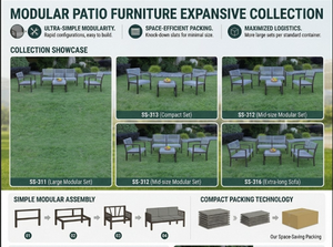Autres meubles d'extérieur résistants aux intempéries - Ensemble de canapés à lattes pour jardin - Sièges d'extérieur modernes pour terrasse - Product Image 2