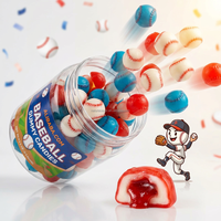 OEM Groothandel 3D Honkbalvormige Gummy Candy Sportthema Jelly Snoepjes Gevuld met Jam Zachte Snoepjes voor Honkbalwedstrijd Feest Cadeau HALAL