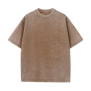 Camiseta de peso pesado teñida en prenda, estilo vintage lavado, con efecto desgastado, oversize, estilo urbano, diseño personalizado - Product Image 3