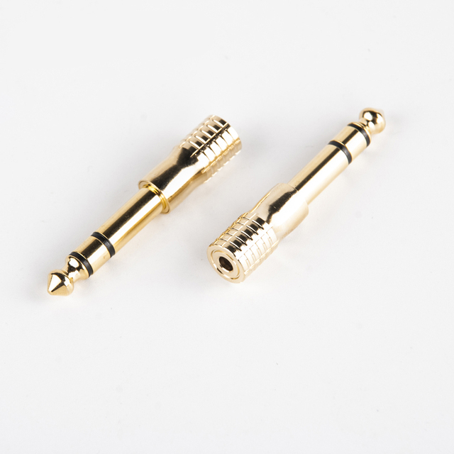 Gold Plated 6.3 mm Audio Stereo Male to 3.5 mm Stereo Female Headphone Jack Adapter