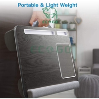 Support pour ordinateur portable en bois noir de qualité supérieure, convient aux ordinateurs portables jusqu'à 17 pouces, table pour ordinateur portable avec repose-poignets intégré, support pour ordinateur portable avec tablette