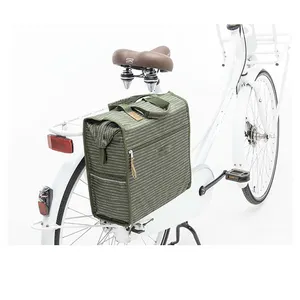 ขี่ Pannier 18L แว็กซ์ผ้าใบจักรยานด้านข้างกระเป๋ารถจักรยานยนต์จักรยาน Pannier