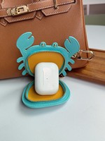Nouvelle mini pochette à monnaie en cuir en forme de crabe mignon, étui à rouge à lèvres, porte-clés, breloque de sac, étui pour écouteurs, ornement de voiture pour femme, cadeau en gros