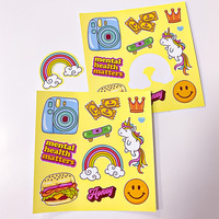 Vinilo para Impresión de Etiquetas Individuales, Etiquetas Impermeables, Hoja de Etiquetas Kiss Cut, Adhesivo, Hojas de Etiquetas Personalizadas, Etiquetas de Dibujos Animados