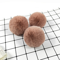 Pompon en vraie fourrure de lapin avec bande élastique pour pendentifs DIY, ornements, cadeaux et jouets pour animaux – Vente chaude en usine