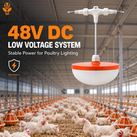 Lampu LED Peternakan Unggas 0-100% Dapat Diredupkan, Tahan Air IP67, 48V DC, Plug and Play, Konektor Cepat, Bebas Kedip, Penerangan Kandang Ayam