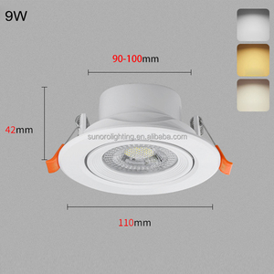 Đèn LED âm trần tròn kiểu hiện đại, có thể điều chỉnh, lỗ khoét 75mm, 5W 7W 9W, 3 bóng, 165-265V, màu trắng đen, dùng cho chiếu sáng thương mại và trang trí - Product Image 2