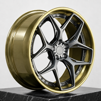 Jantes forgées en titane gris GW 6061-T6, 2 pièces, 20, 21, 22 pouces, baril doré champagne, 5x112, 5x120 pour BMW M3 AMG GT, jantes dorées