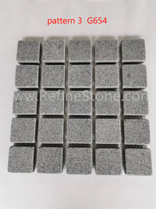 G654 flamed Tumble gạch đường lái xe pavers ngoài trời lối đi Cobblestone Granite lát đá với lưới - Product Image 3