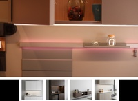 Éclairage LED pour armoire de cuisine, profil Gola avec profil en aluminium LED, diffuseur translucide noir YB1042-23-1