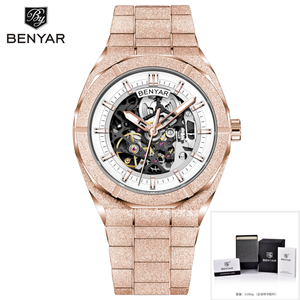 Reloj de Pulsera Benyar BY-5212 de Acero Inoxidable para Hombre, Reloj de Lujo, Automático, Mecánico, Resistente al Agua, con Caja - Product Image 1