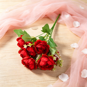Bouquet di Peonie Artificiali Multicolore Vibrante, Realistico Mazzo di Fiori in Seta per Vendita al Dettaglio e all'Ingrosso, Decorazione d'Interni - Product Image 3