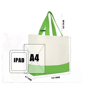 2024 reasonable price laminated non-woven bag recycled canvas tote bag with pocket and zipper non-woven round corner shopping ba