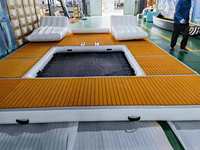 Meilleure qualité 4m * 2m ponton à point de chute PVC mousse plate-forme de bain gonflable station de quai flottante