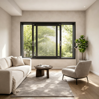 KOJOON Moustiquaires coulissantes en aluminium pour portes et fenêtres, moustiquaire anti-insectes sur mesure, fenêtres en aluminium étanches pour salle de bain, fenêtre coulissante pour la maison