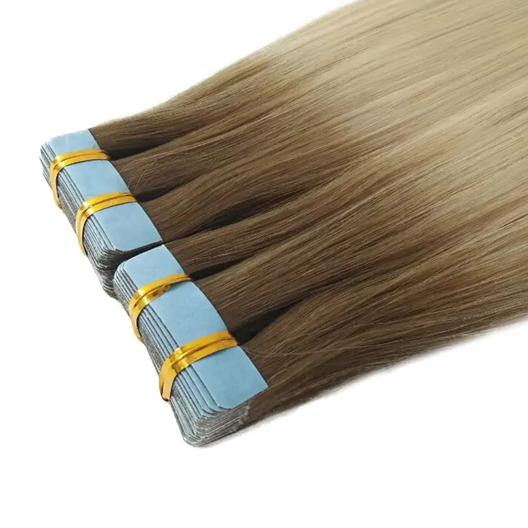 Ombre Tape Hair Extension Silky Straight Weave Two Tone Huid Inslag