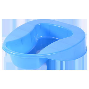 Bassin de toilette en plastique bleu intégré pour personnes âgées, femmes enceintes et utilisateurs alités - Product Image 1