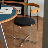 Chaise de salle à manger pliable en bois massif de style Mid-Century, avec dossier, idéale pour petits espaces, modèle rétro très tendance pour café