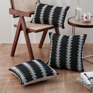 Decorazione di natale in bianco e nero copricuscino decorazione per la casa fattoria cotone tessuto <span class=keywords><strong>federa</strong></span> per soggiorno - Product Image 1