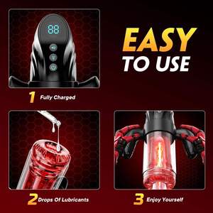 Elektrischer <span class=keywords><strong>Masturbator</strong></span> für Männer - Wasserdichtes TPE-Sexspielzeug mit 9-Gang-Rotationsfunktionen Automatischer Masturbationsbecher - Product Image 4