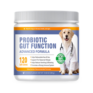 Masticables Probióticos para Perros - Sabor a Pollo, Múltiples Cepas, Inulina, FOS, <span class=keywords><strong>MOS</strong></span>, Calabaza y Enzimas Digestivas para el Apoyo Digestivo e Inmunológico - Product Image 6
