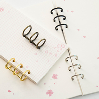 Anneaux de reliure à 3 maillons pour classeurs à feuilles mobiles, attaches à charnière, noir, bronze, nickel, or, pour calendriers et reliure circulaire