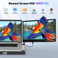 Gaming Office 14 "DIY 120% SRGB Rétroéclairé Type C HDR Slim avec base en métal Extension pour écran d'ordinateur portable portable