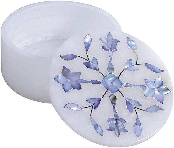 White Marble with Brass Inlay (custom colors on demand)