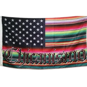 Huiyi 3x5 FT Alta Qualidade Bandeira Nacional promoção Bandeira Chicano 100D Poliéster metal Grommets