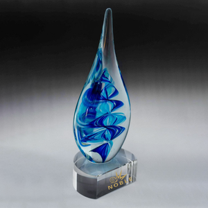 Noble nouvelle conception bleu soufflé à la main Art <span class=keywords><strong>verre</strong></span> goutte <span class=keywords><strong>d</strong></span>'<span class=keywords><strong>eau</strong></span> prix - Product Image 1