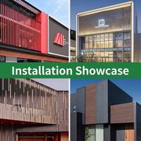 Façade ventilée en profilés aluminium modernes personnalisés pour décoration extérieure, grille verticale pour mur extérieur