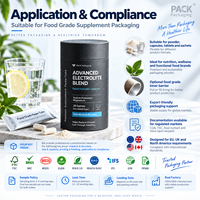 Emballage en tube de papier de qualité alimentaire personnalisé, conteneur cylindrique en carton pour poudre, complément alimentaire, thé, café avec doublure en aluminium