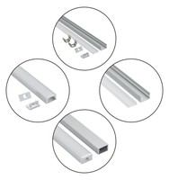 Profilé en aluminium de lumière LED de montage en verre de surface pour bandes lumineuses à LED