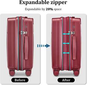 <span class=keywords><strong>Valise</strong></span> à roulettes portable légère <span class=keywords><strong>en</strong></span> ABS de 20 pouces avec roulettes pivotantes, serrure approuvée par la TSA, port USB, ensemble de bagages de haute qualité - Product Image 5