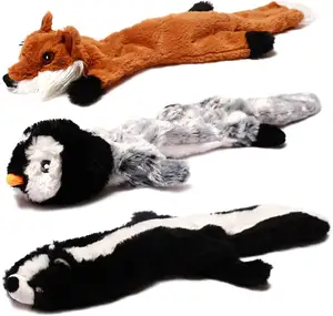 फॉक्स बदमाश पेंगुइन कोई भराई कुत्ते के खिलौने चीख़नेवाला के साथ टिकाऊ भराई कम आलीशान चीख़ कुत्ते चबाना खिलौना सेट आलीशान Crinkle कुत्ते खिलौना