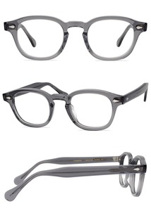 46mm Vintage redondo Pavo Real azul marco hombres mujeres alta calidad acetato gafas estilo japonés hecho a mano moda 3 + 4 gafas 9526 - Product Image 3