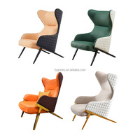 Canapé en cuir de style italien moderne et simple, fauteuil de luxe pour salon, fauteuil de détente à dossier haut, mobilier de bureau à domicile