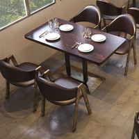 Combinaison Table et Chaises Carrées en Bois Massif Écologique pour Cafés, Restaurants Occidentaux, Bars, Salons de Thé et Magasins Commerciaux