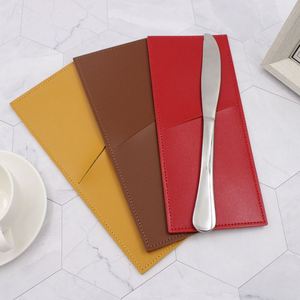 Étui à couverts en cuir PU, porte-ustensiles, pochette pour couteaux et fourchettes, sac à vaisselle pour la table à manger, la maison et la cuisine - Product Image 3