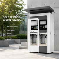 Máquina Expendedora Automática de Agua RO, Estación de Agua Potable de Autoservicio con Gabinete de Acero Inoxidable Resistente a la Intemperie para Uso Comercial