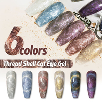 Vernis à ongles UV/LED en forme de coquille œil de chat, 6 couleurs, 9D, pour Salon de maison, DIY, 15ml
