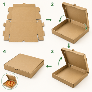 Caja de Pizza Corrugada Marrón para Llevar, Impresa, con Relieve, Impermeable, Hecha con Materiales Reciclados Ecológicos, Personalizada al por Mayor con Logotipo - Product Image 3