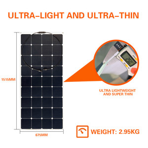 Bộ Hệ Thống Năng Lượng Mặt Trời Bộ Dây Điện Đơn Tấm Năng Lượng Mặt Trời Linh Hoạt Cho Thuyền Nhà Sản Xuất Sunpower 100W 200W Etfe - Product Image 4