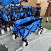 Chariot de plage pliable robuste à quatre roues, chariot de transport portable pour festivals, fêtes et camping, chariot durable, OEM