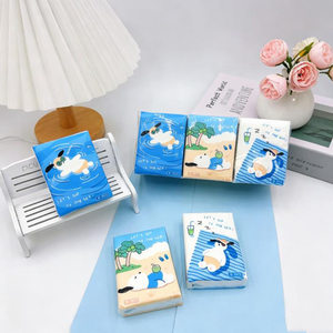 Nuovi Fazzoletti di Carta Bianchi con Design Cartone Animato a Tema Spiaggia, 9 Confezioni/Pacco, Mini Fazzoletti Tascabili per Viaggi - Product Image 3
