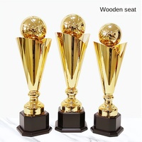 Trofeo de Fútbol de Metal Galvanizado Personalizado, Premio Deportivo Conmemorativo de Alta Gama de China para Campeones de Baloncesto y Voleibol