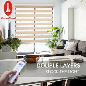 Güneş koruyucu çift akıllı güneşlikler ev pencere dekorasyonu zebra silindir app kontrolü ile tasarımları