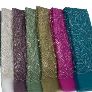 Vente en gros <span class=keywords><strong>pas</strong></span> <span class=keywords><strong>cher</strong></span> prix bling bling brillant paillettes broderie français maille matériel dentelle tissu pour femmes <span class=keywords><strong>robe</strong></span> - Product Image 1